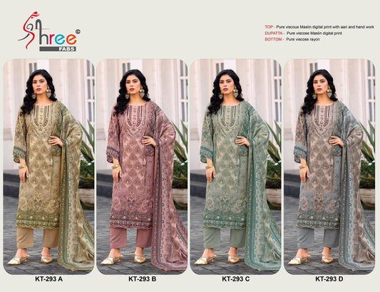 Kt 293 Shree Fabs Viscose Muslin Pakistani Salwar Suits Manufacturer India