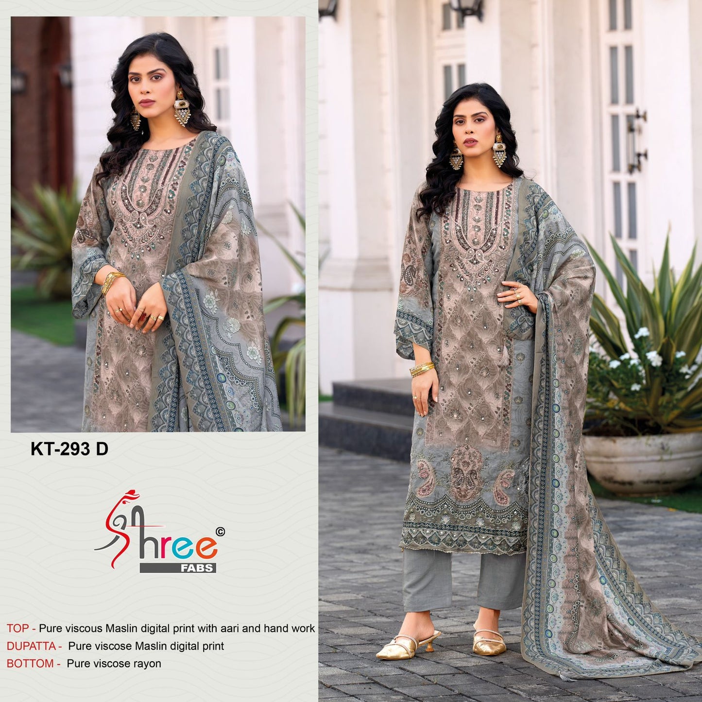 Kt 293 Shree Fabs Viscose Muslin Pakistani Salwar Suits Manufacturer India