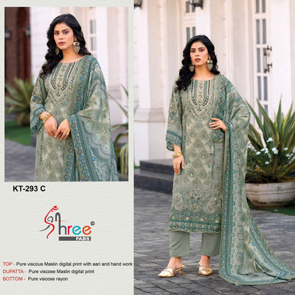 Kt 293 Shree Fabs Viscose Muslin Pakistani Salwar Suits Manufacturer India