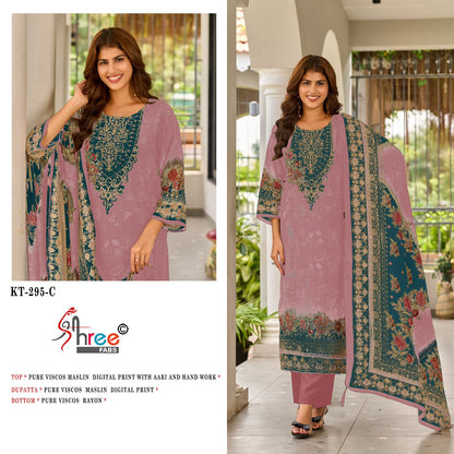 Kt 295 Shree Fabs Viscose Muslin Karachi Salwar Suits Wholesaler