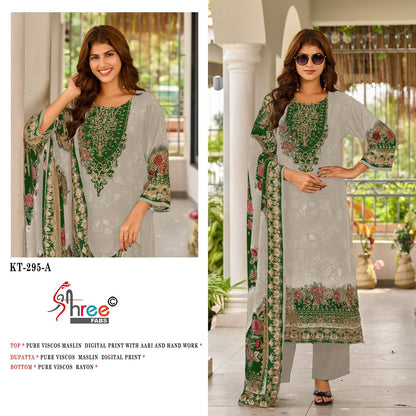 Kt 295 Shree Fabs Viscose Muslin Karachi Salwar Suits Wholesaler