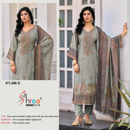 Kt 296 Shree Fabs Viscose Muslin Karachi Salwar Suits Manufacturer Ahmedabad