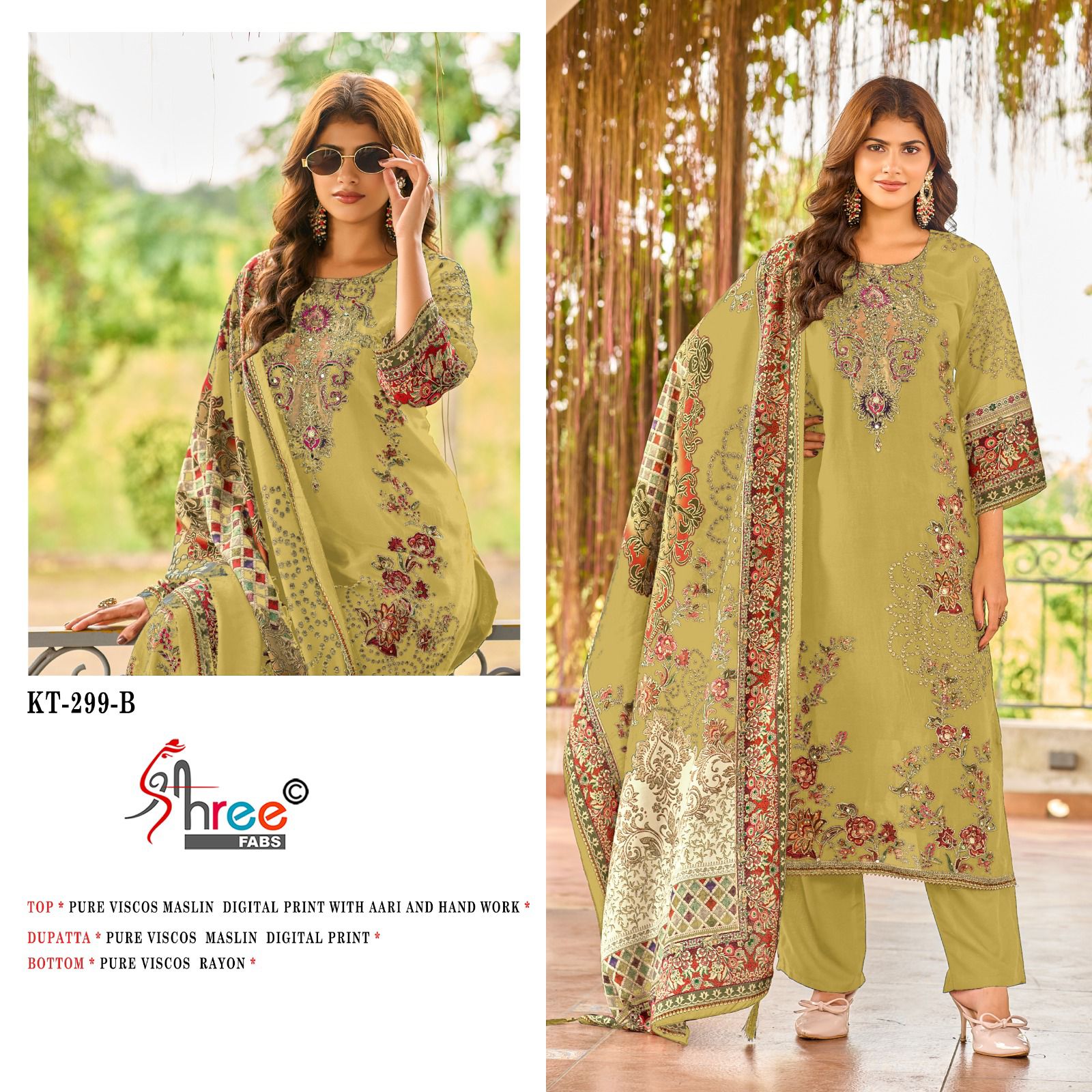 Kt 299 Shree Fabs Pure Viscose Muslin Pakistani Salwar Suits Exporter Ahmedabad