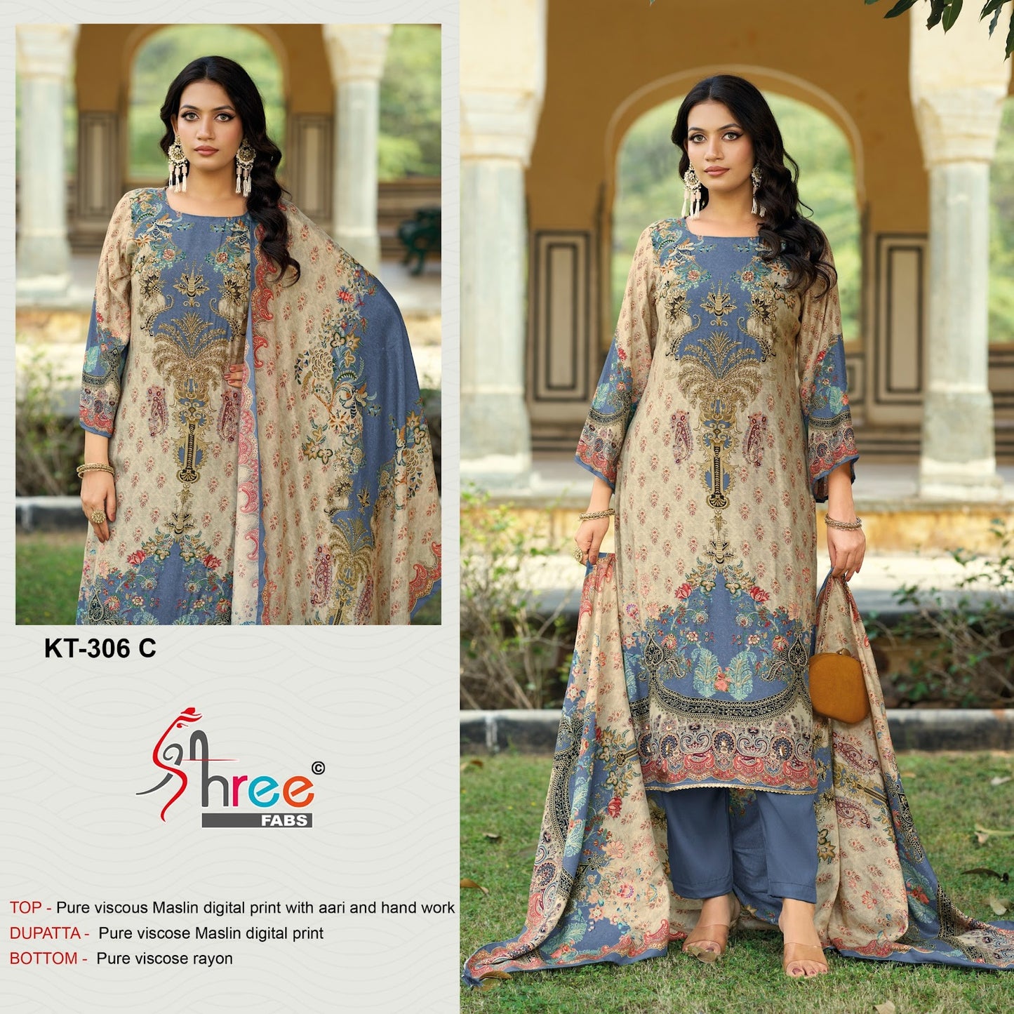 Kt 306 Shree Fabs Viscose Muslin Pakistani Salwar Suits Manufacturer India