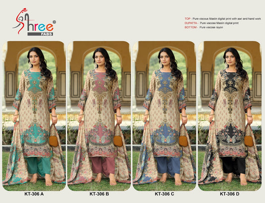 Kt 306 Shree Fabs Viscose Muslin Pakistani Salwar Suits Manufacturer India