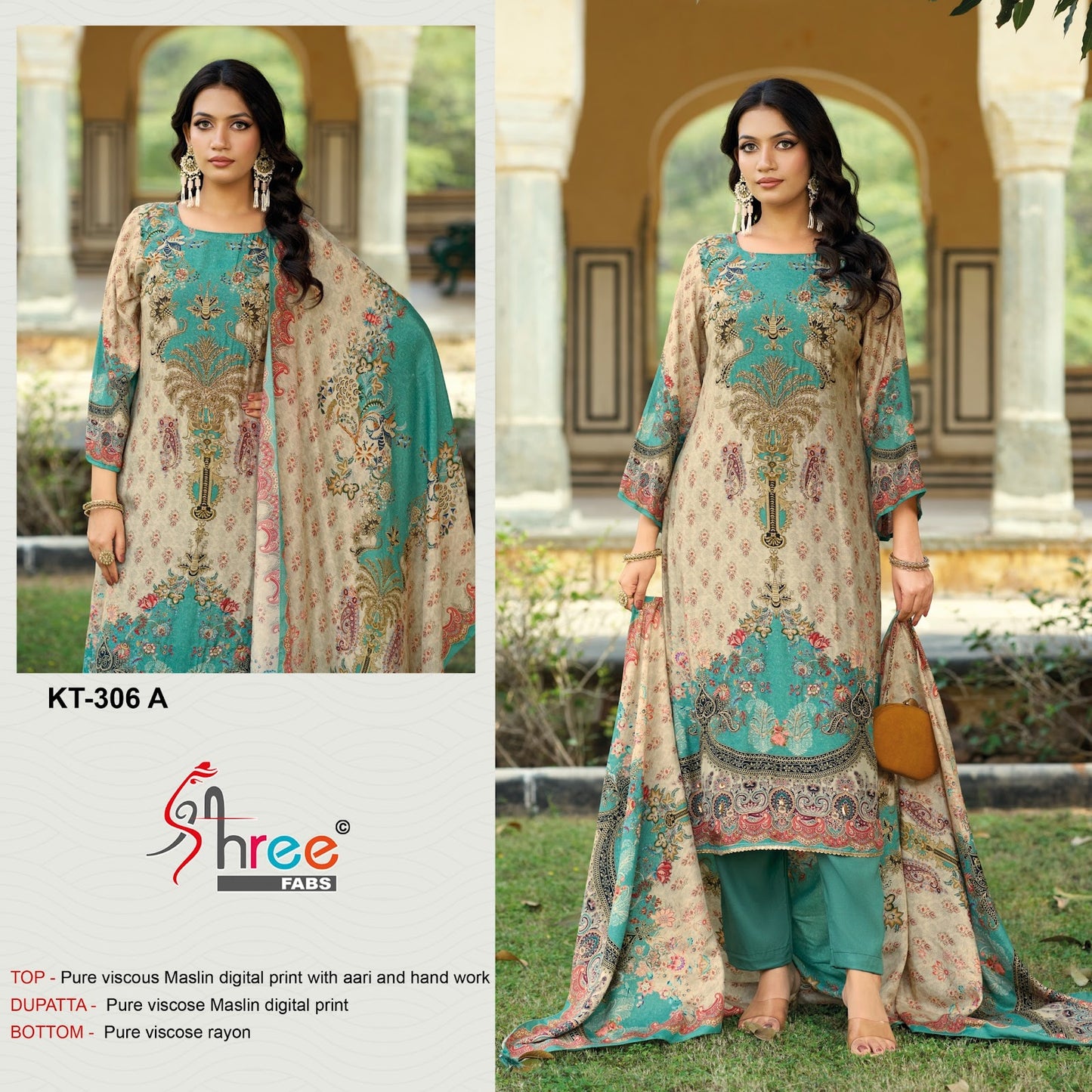 Kt 306 Shree Fabs Viscose Muslin Pakistani Salwar Suits Manufacturer India