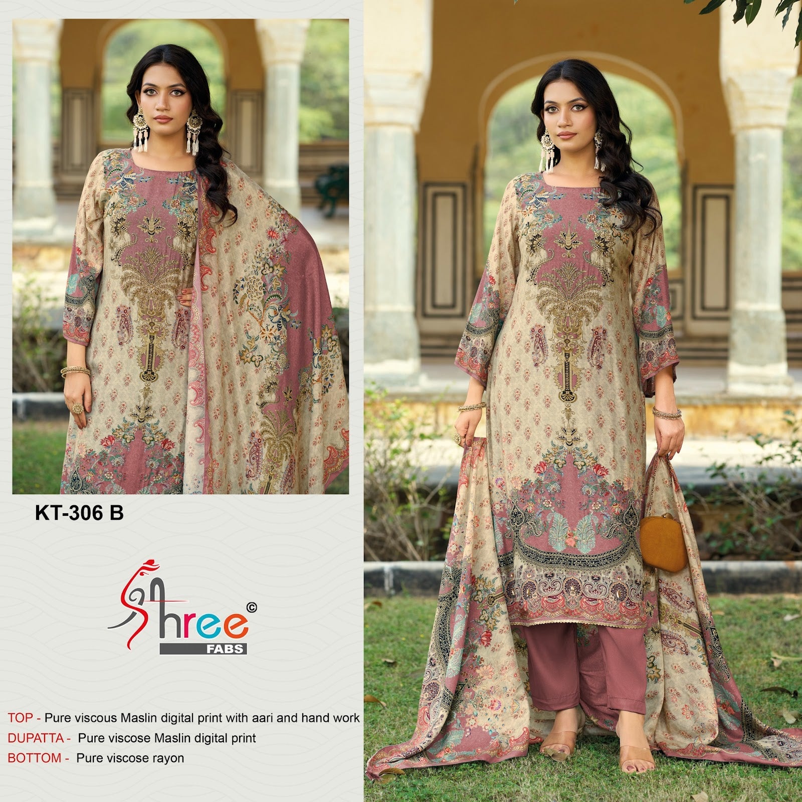 Kt 306 Shree Fabs Viscose Muslin Pakistani Salwar Suits Manufacturer India
