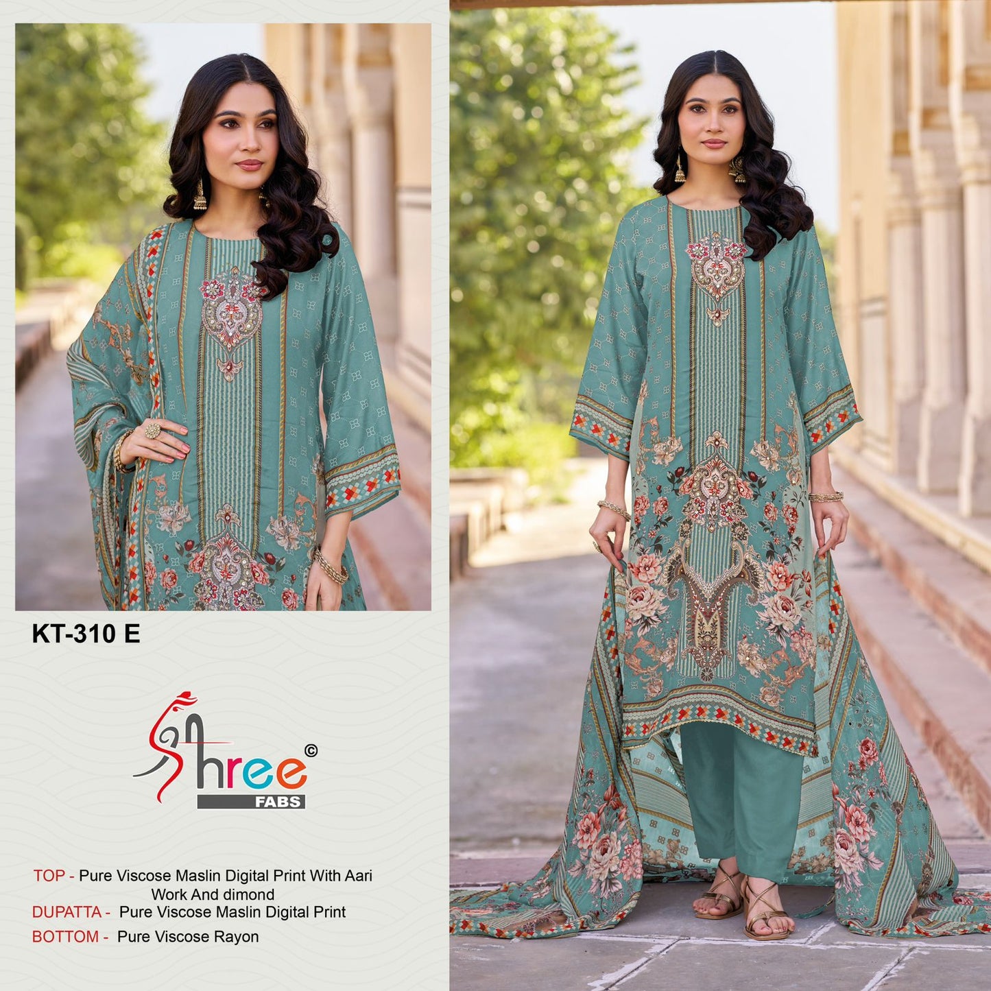 Kt 310 Shree Fabs Viscose Muslin Karachi Salwar Suits Wholesaler Ahmedabad