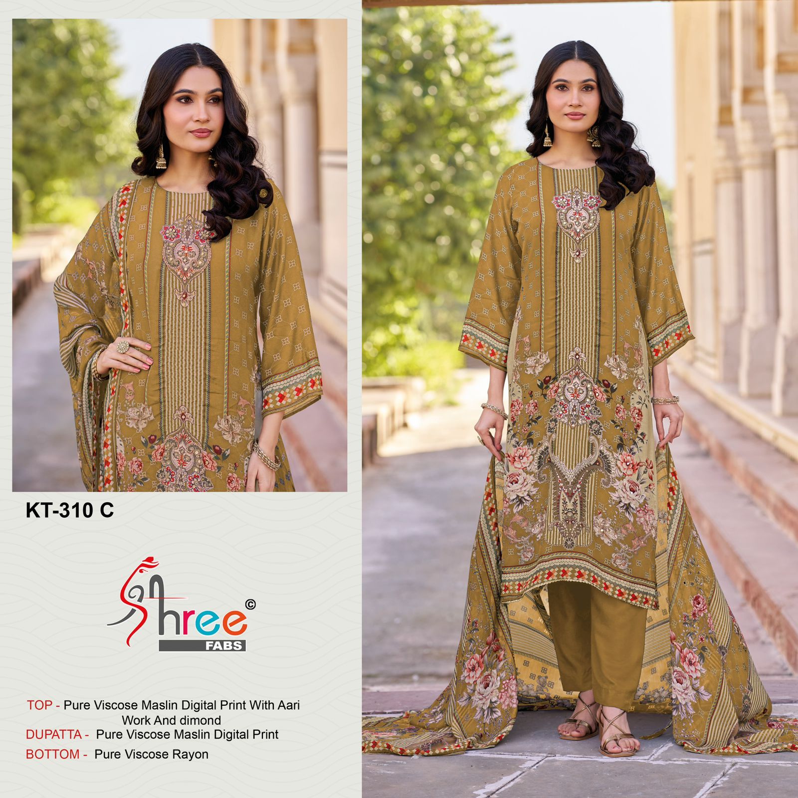 Kt 310 Shree Fabs Viscose Muslin Karachi Salwar Suits Wholesaler Ahmedabad