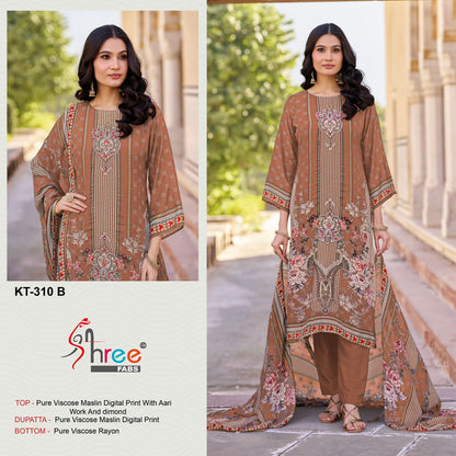 Kt 310 Shree Fabs Viscose Muslin Karachi Salwar Suits Wholesaler Ahmedabad