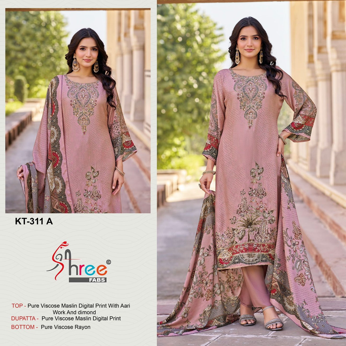 Kt 311 Shree Fabs Viscose Muslin Pakistani Salwar Suits Wholesaler India