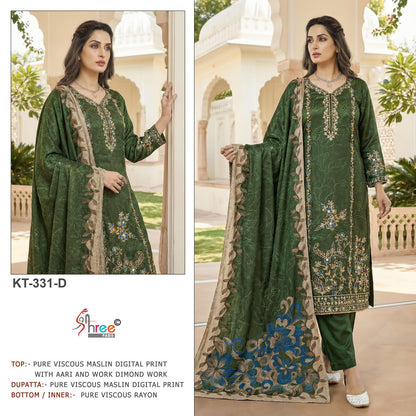 Kt 331 Shree Fabs Viscose Muslin Karachi Salwar Suits Wholesale Price