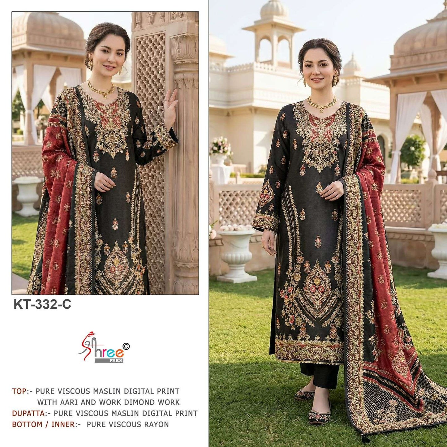 Kt 332 Shree Fabs Viscose Muslin Pakistani Salwar Suits Manufacturer