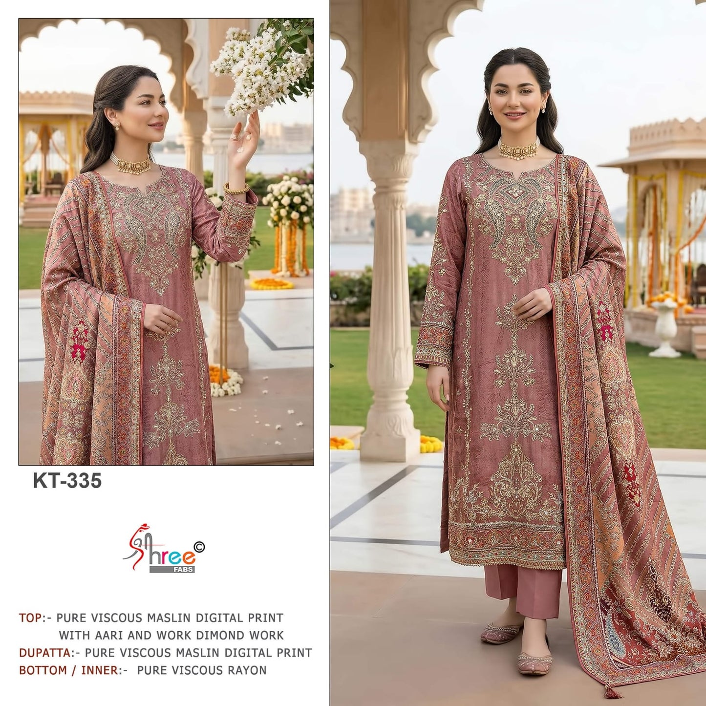 Kt 335 Shree Fabs Viscose Muslin Pakistani Salwar Suits Exporter Gujarat