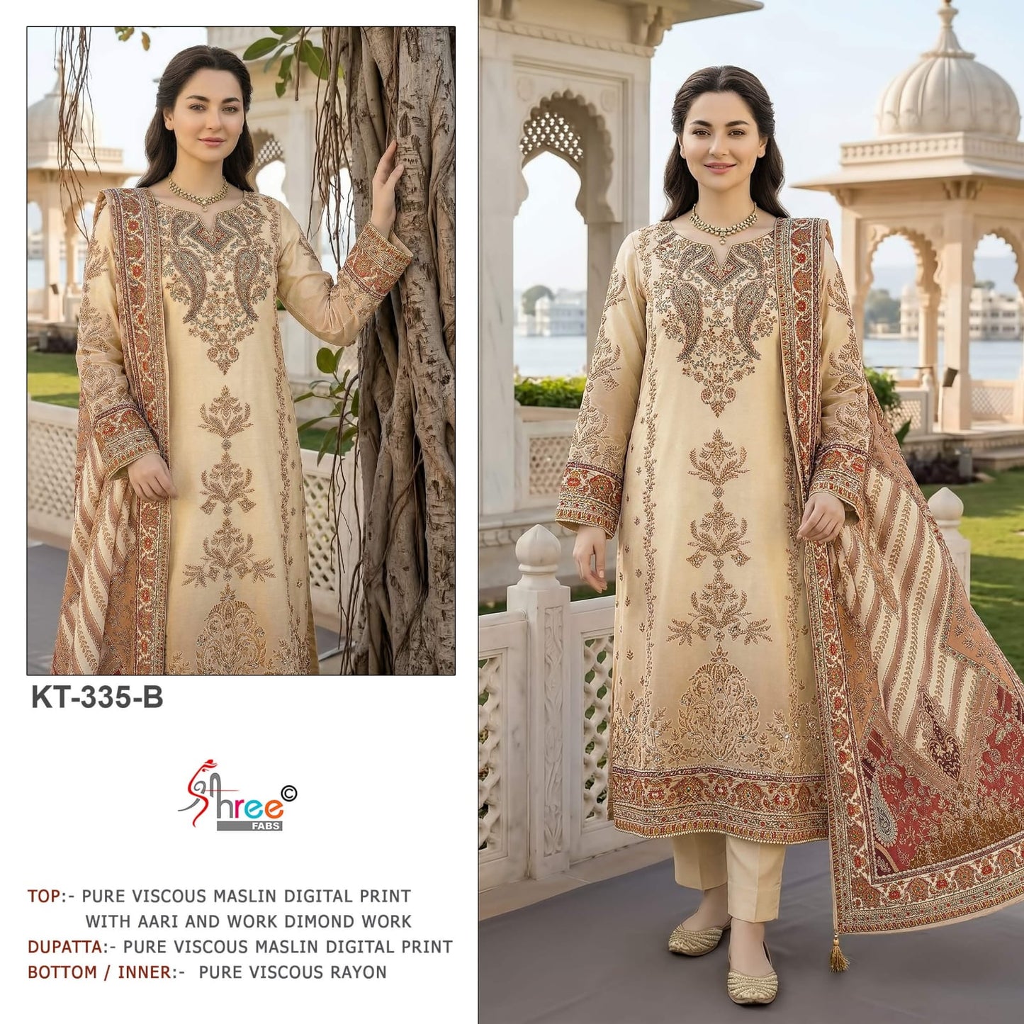 Kt 335 Shree Fabs Viscose Muslin Pakistani Salwar Suits Exporter Gujarat