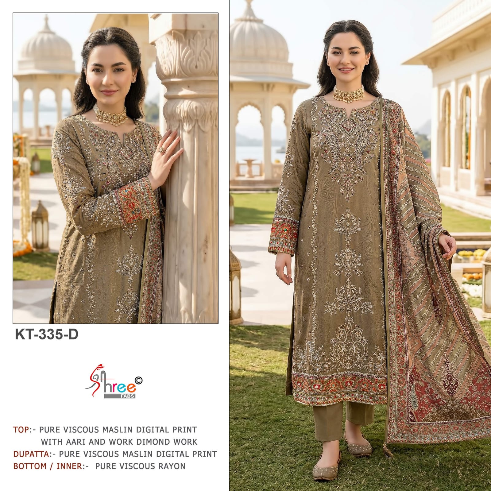 Kt 335 Shree Fabs Viscose Muslin Pakistani Salwar Suits Exporter Gujarat