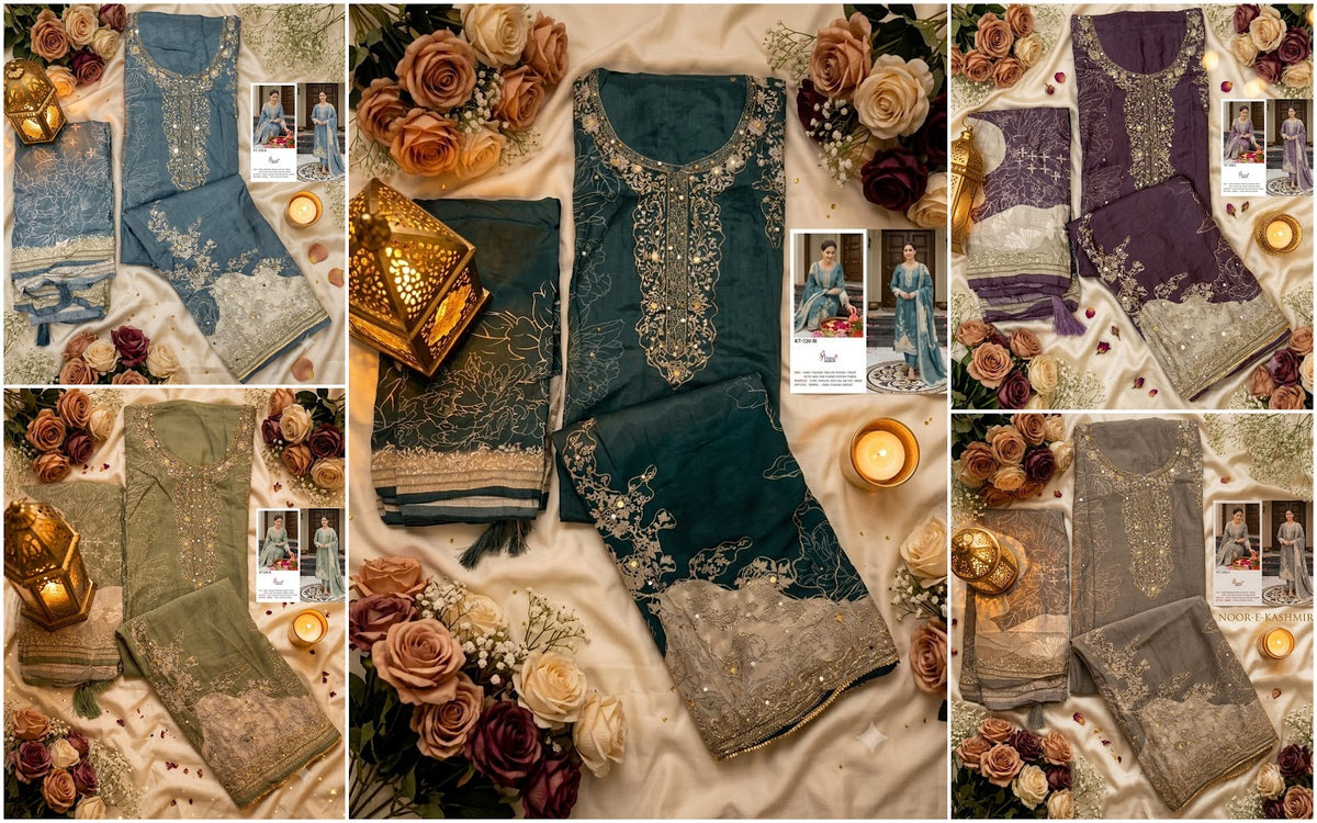 Kt 338 Jklmn Shree Fabs Viscose Muslin Pakistani Salwar Suits Supplier Gujarat