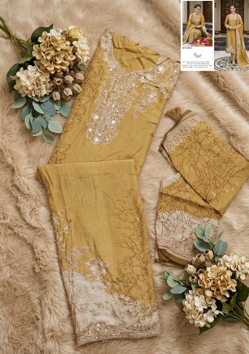 Kt 338 Shree Fabs Viscose Muslin Pakistani Salwar Suits Supplier Gujarat