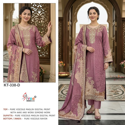 Kt 338 Shree Fabs Viscose Muslin Pakistani Salwar Suits Supplier Gujarat