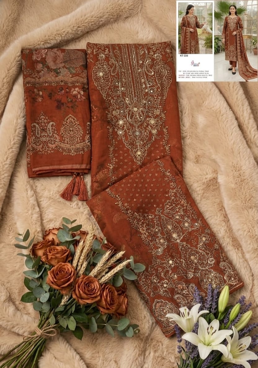 Kt 339 Shree Fabs Viscose Muslin Pakistani Salwar Suits Supplier Gujarat