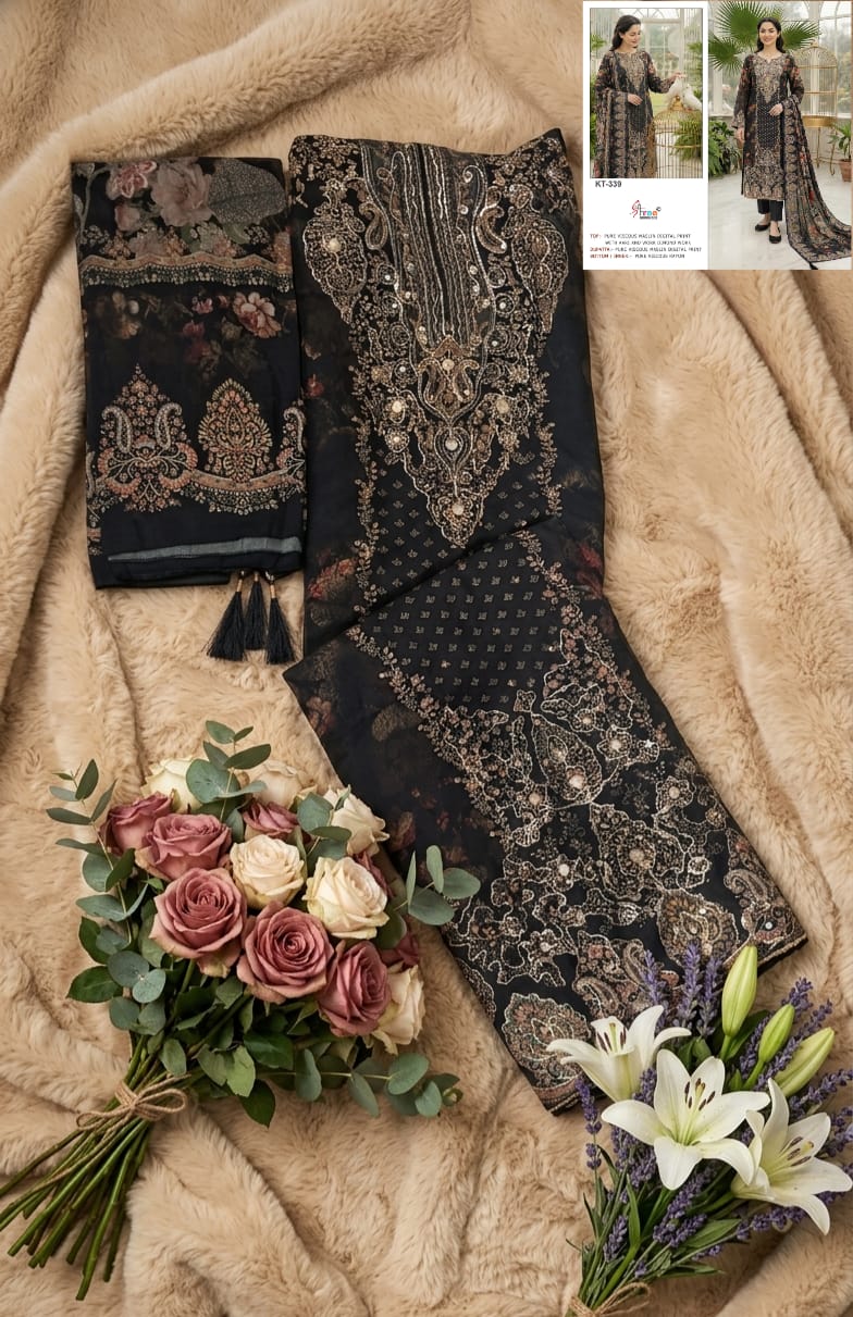 Kt 339 Shree Fabs Viscose Muslin Pakistani Salwar Suits Supplier Gujarat