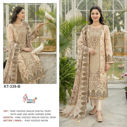 Kt 339 Shree Fabs Viscose Muslin Pakistani Salwar Suits Supplier Gujarat