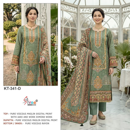 Kt 341 Shree Fabs Viscose Muslin Pakistani Salwar Suits Manufacturer