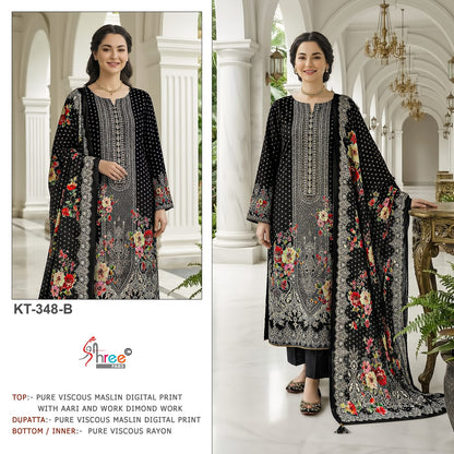 Kt 348 Shree Fabs Viscose Muslin Pakistani Salwar Suits Supplier Gujarat