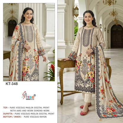 Kt 348 Shree Fabs Viscose Muslin Pakistani Salwar Suits Supplier Gujarat