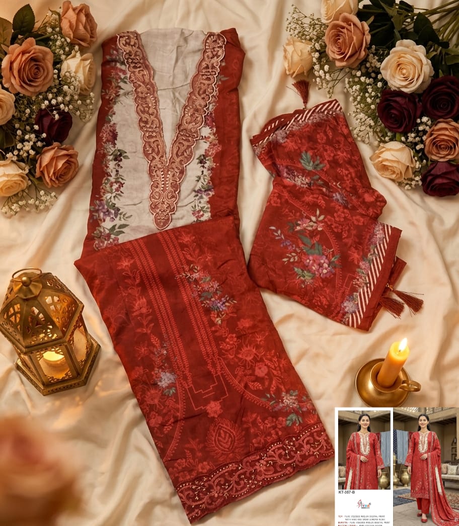 Kt 357 Shree Fabs Viscose Muslin Pakistani Salwar Suits Exporter India