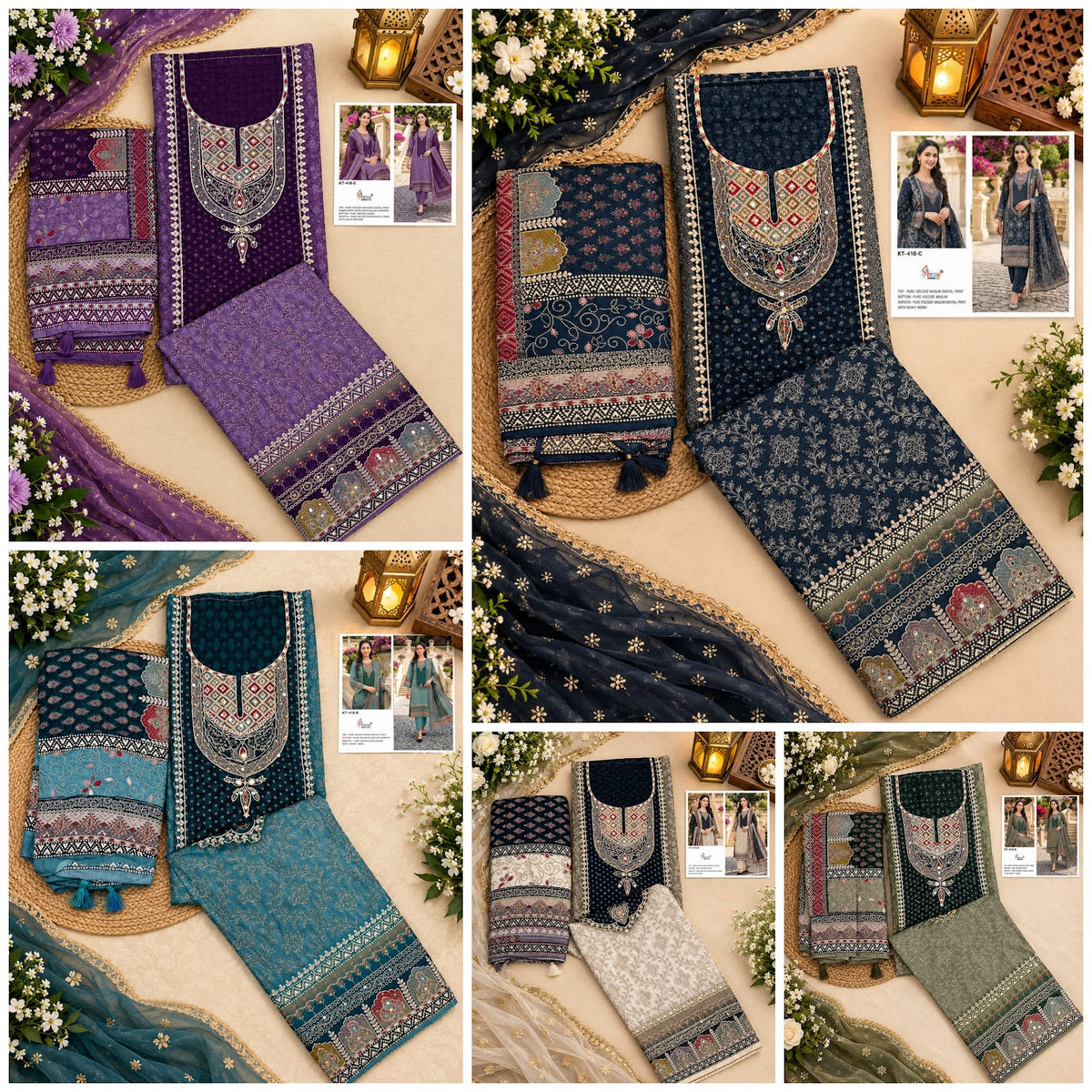 Kt 416 Shree Fabs Viscose Muslin Pakistani Salwar Suits Supplier Ahmedabad