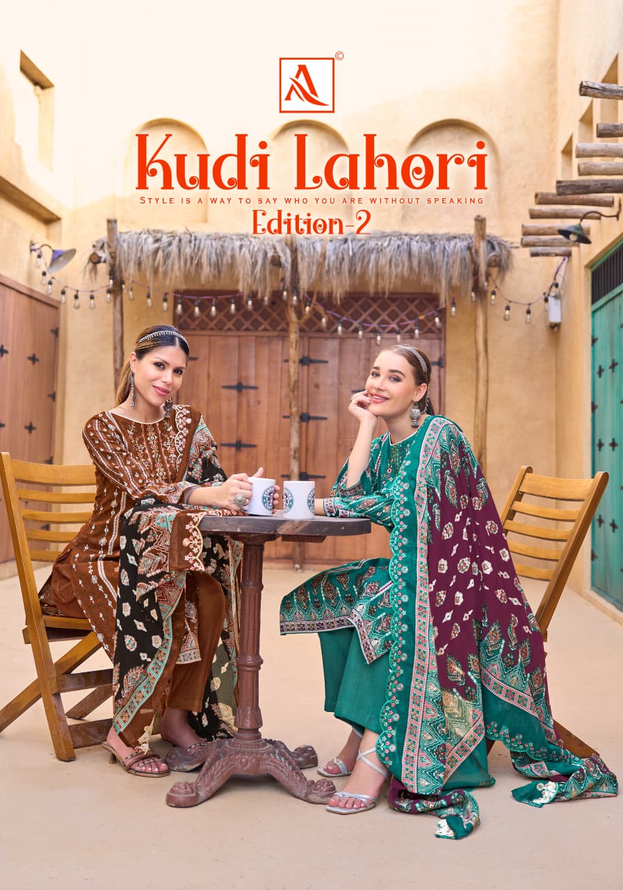 Kudi Lahori Edition 2 Alok Cambric Cotton Karachi Salwar Suits Exporter Gujarat