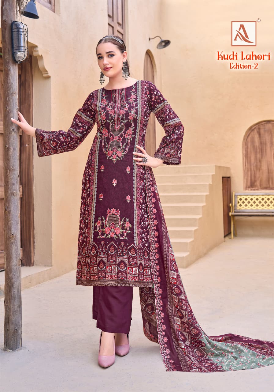 Kudi Lahori Edition 2 Alok Cambric Cotton Karachi Salwar Suits Exporter Gujarat