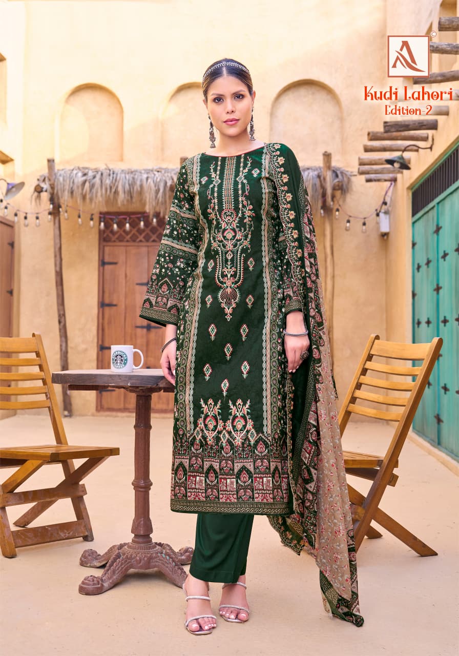 Kudi Lahori Edition 2 Alok Cambric Cotton Karachi Salwar Suits Exporter Gujarat