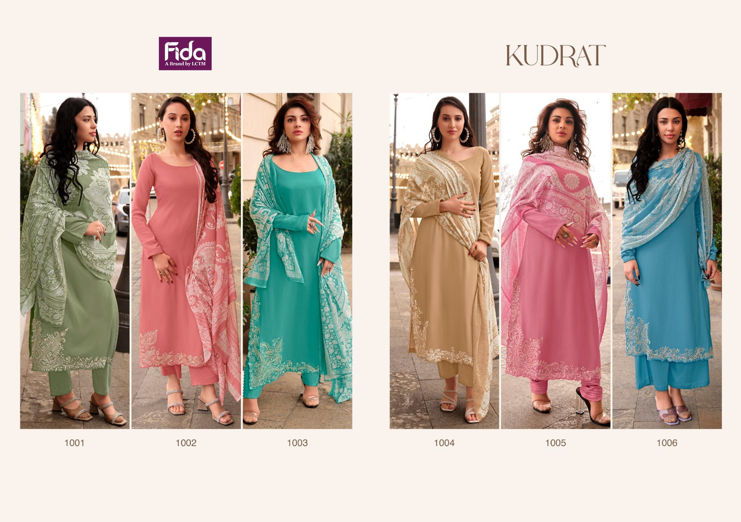 Kudrat Fida Cotton Satin Pant Style Suits