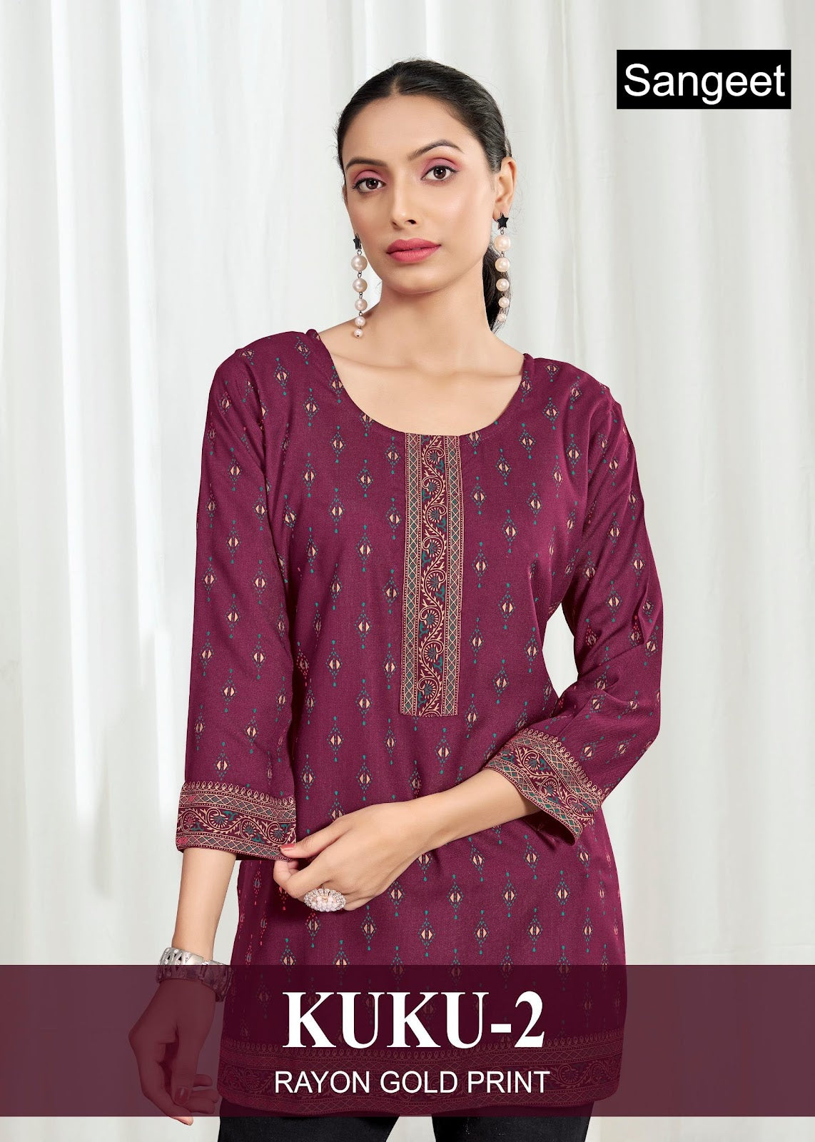 Kuku 2 Sangeet Rayon Short Kurtis Supplier Ahmedabad
