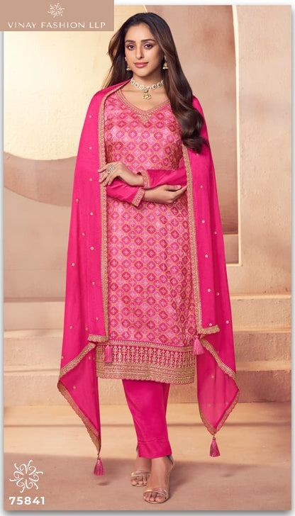 Kuleesh Aarvi Vinay Fashion Llp Moga Silk Pant Style Suits Manufacturer