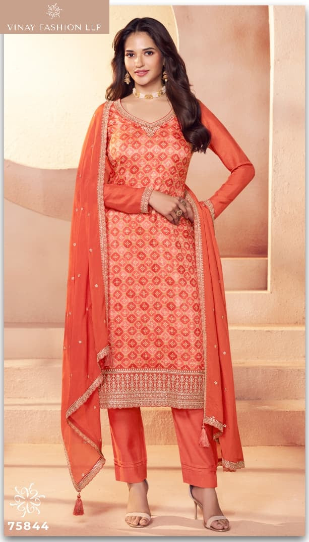 Kuleesh Aarvi Vinay Fashion Llp Moga Silk Pant Style Suits Manufacturer