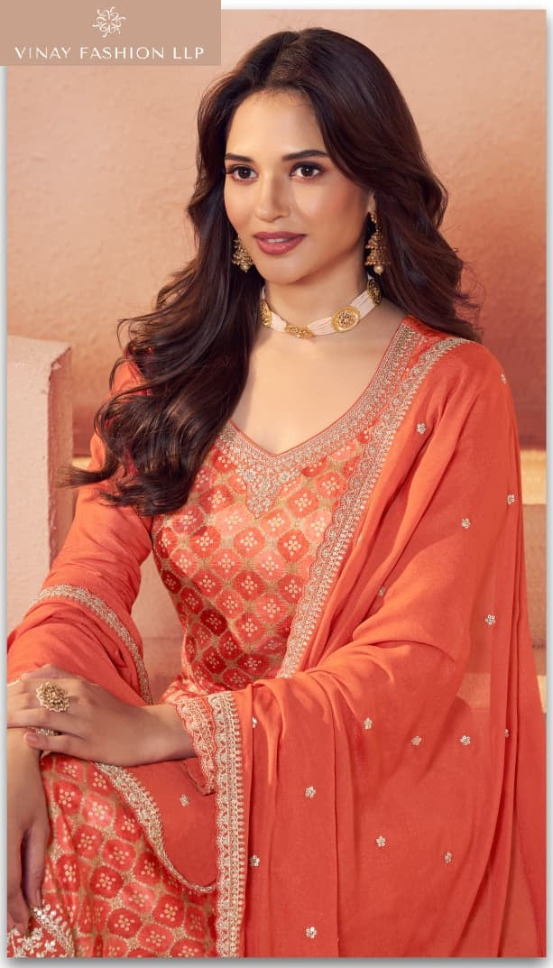 Kuleesh Aarvi Vinay Fashion Llp Moga Silk Pant Style Suits Manufacturer