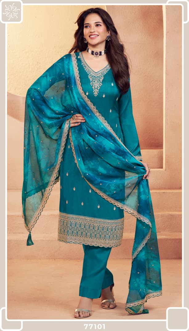 Kuleesh Falak Vinay Fashion Llp Moga Silk Pant Style Suits Wholesale