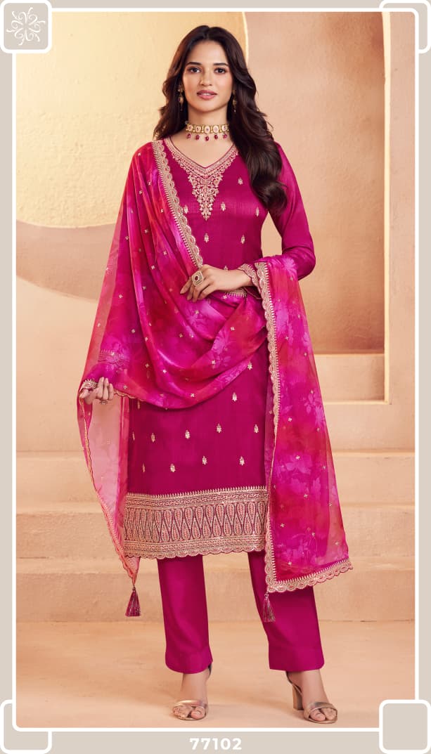 Kuleesh Falak Vinay Fashion Llp Moga Silk Pant Style Suits Wholesale