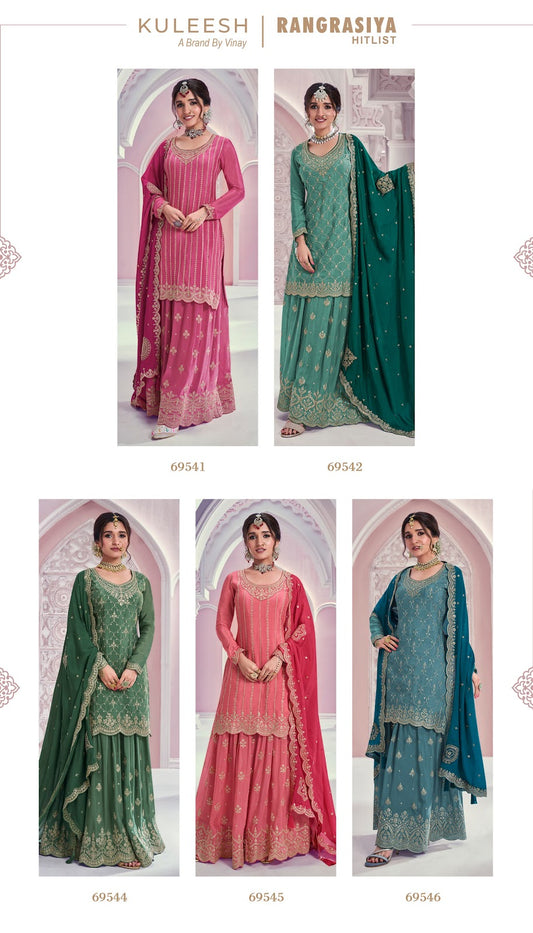 Kuleesh Rangrasiya Hitlist Vinay Fashion Llp Chinon Sharara Style Suits Wholesaler Gujarat
