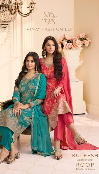 Kuleesh Roop Vinay Fashion Llp Chinon Pant Style Suits Wholesaler