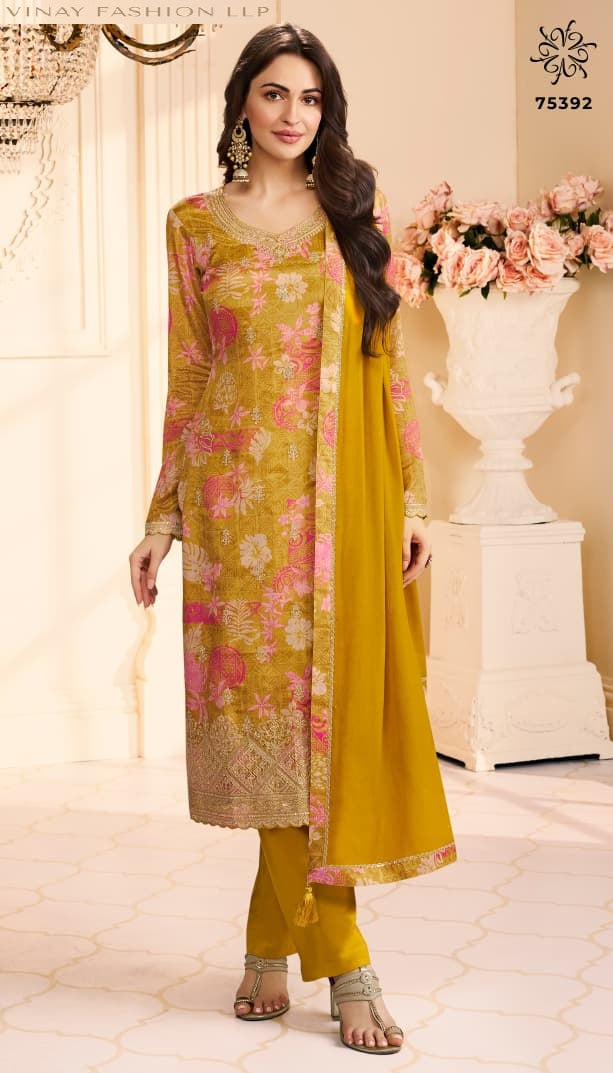 Kuleesh Roop Vinay Fashion Llp Chinon Pant Style Suits Wholesaler