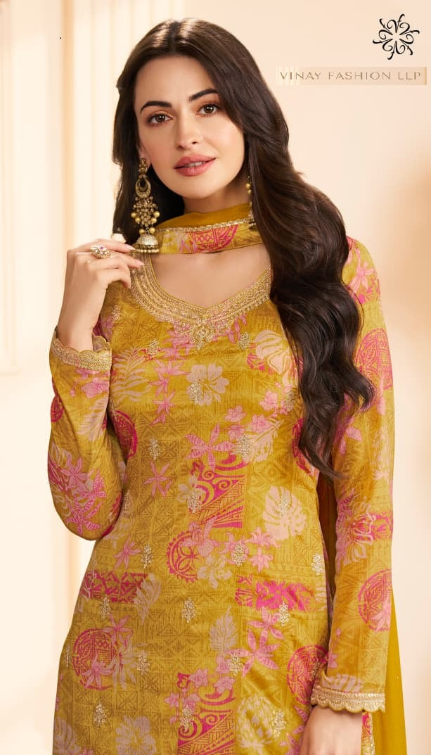 Kuleesh Roop Vinay Fashion Llp Chinon Pant Style Suits Wholesaler