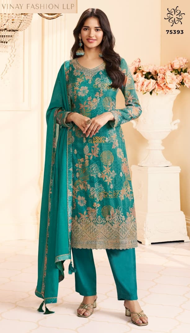 Kuleesh Roop Vinay Fashion Llp Chinon Pant Style Suits Wholesaler
