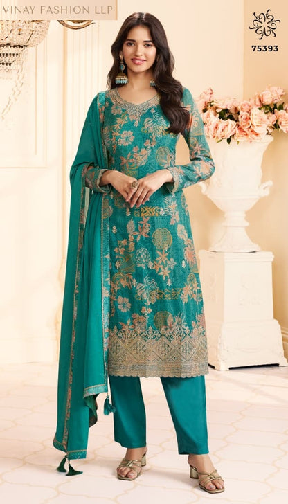 Kuleesh Roop Vinay Fashion Llp Chinon Pant Style Suits Wholesaler