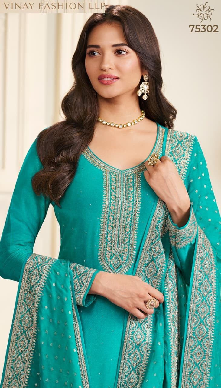 Kuleesh Saiyaara Vinay Fashion Llp Moga Silk Pant Style Suits Wholesale Rate