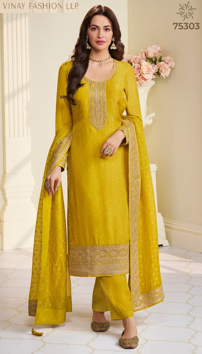 Kuleesh Saiyaara Vinay Fashion Llp Moga Silk Pant Style Suits Wholesale Rate