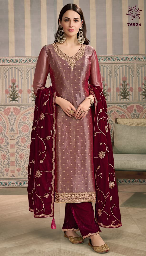 Kuleesh Sarita Vinay Fashion Llp Kanjivaram Silk Velvet Suits Wholesaler Ahmedabad